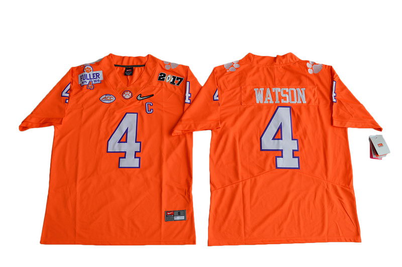 2017 Men Clemson Tigers DeShaun Watson #4 Diamond Quest Limited Jersey - Orange->->NCAA Jersey